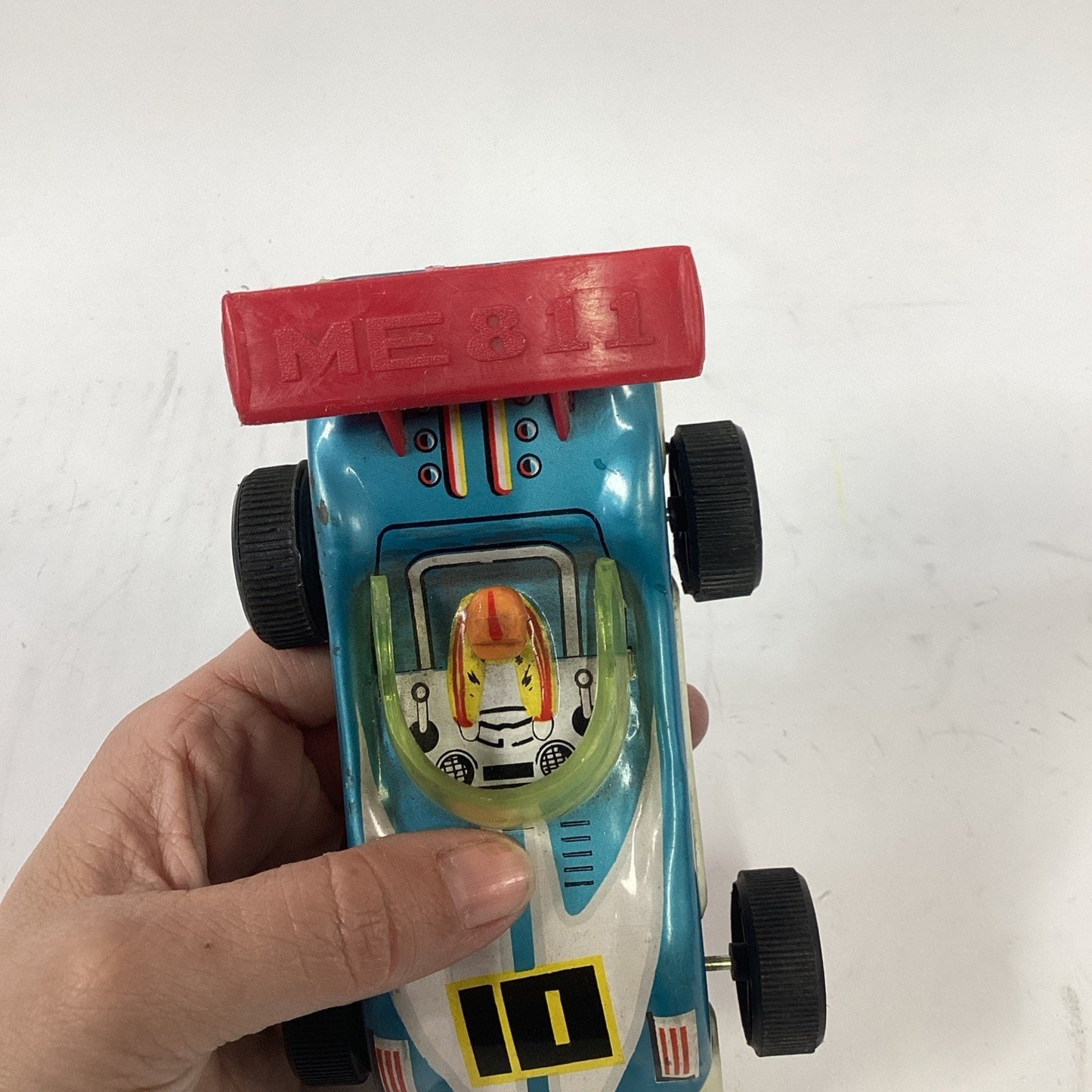 ME 811 RACER GYROACTION BATTERY OPERATED TIN TOY BLUE/RED
