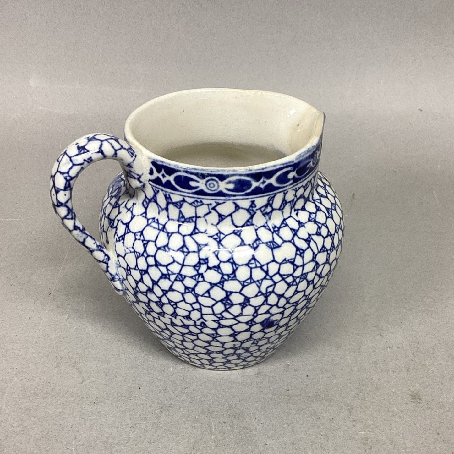 Antique English William Adams Asian Blue Creamer - Made In England - #623291