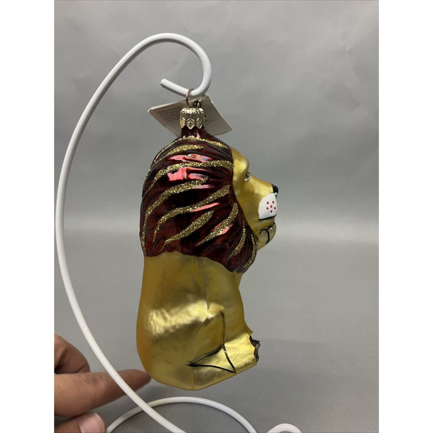 Radko Harvest Hare + Wizard Of Oz Lion Christmas Ornaments / Damaged