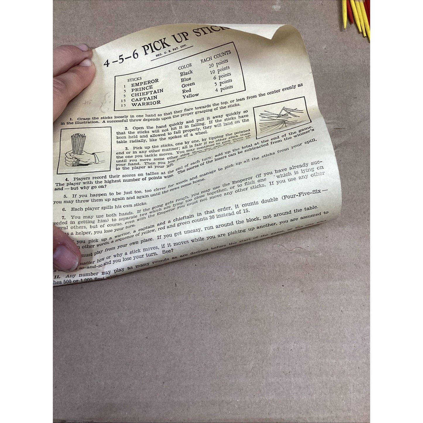 Vintage 456 Pick Up Stix The Continental Game w/ Instructions
