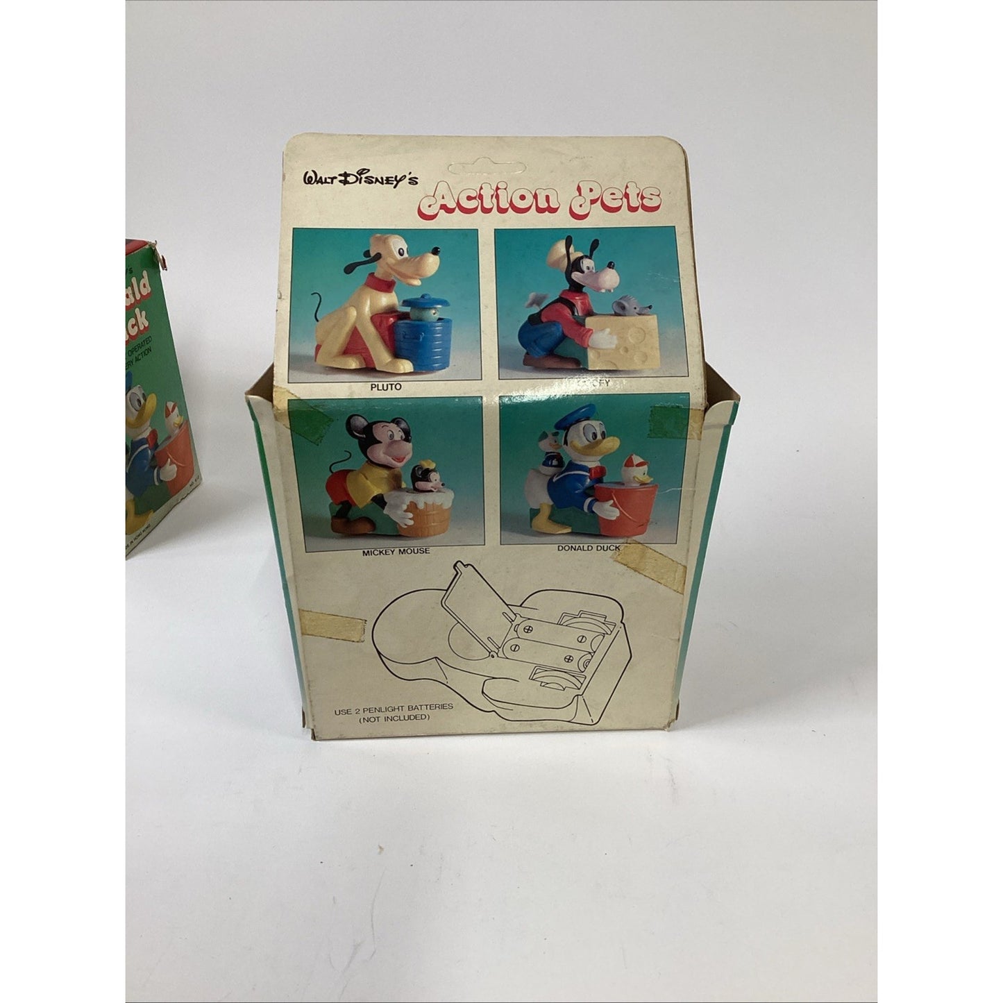 Lot Of 2 Vintage NOS 1970’s Disney Toys W/ Mystery Action - Mickey & Donald Duck