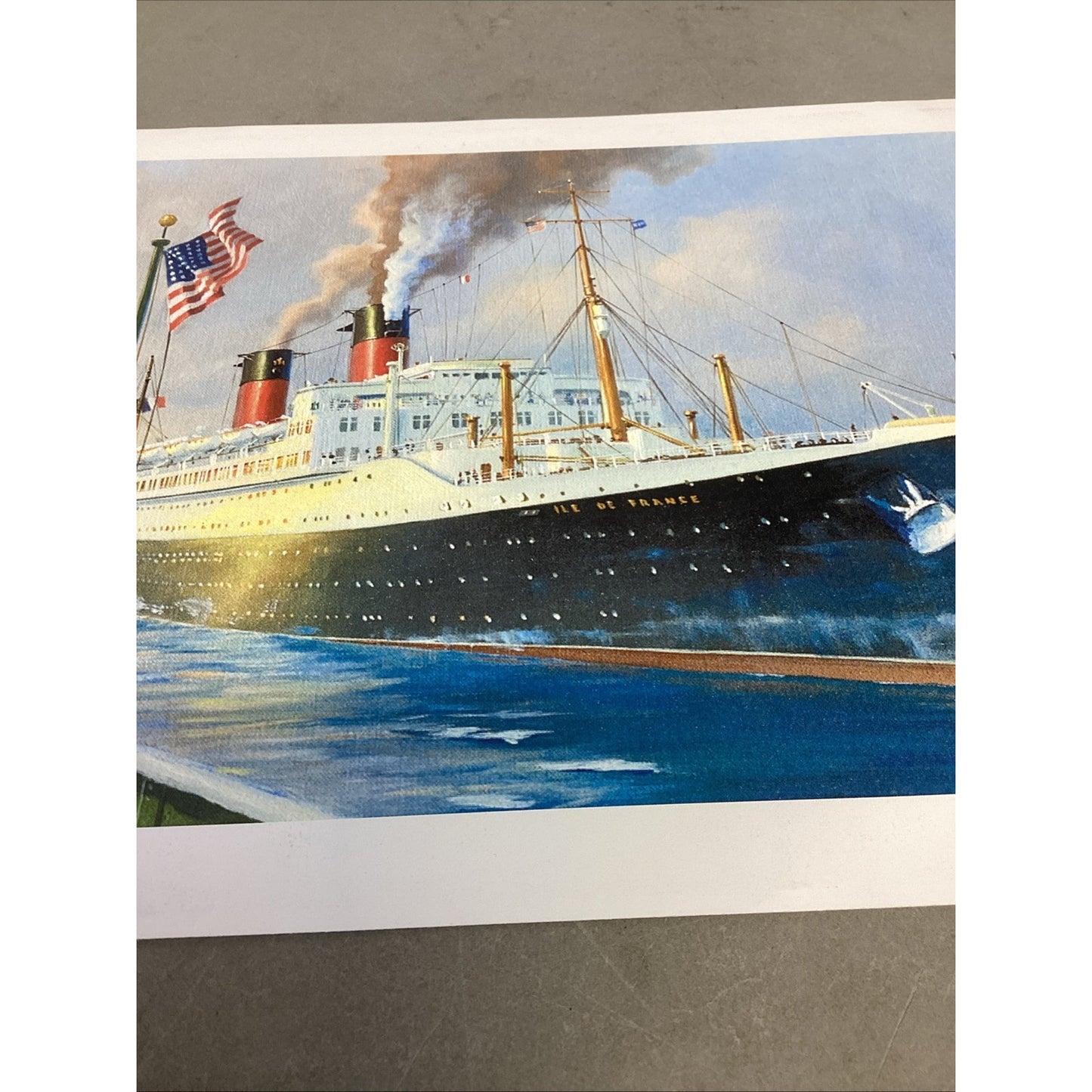 Isle De France Ship Art Poster Print - 11x8.5” & 1 News Article