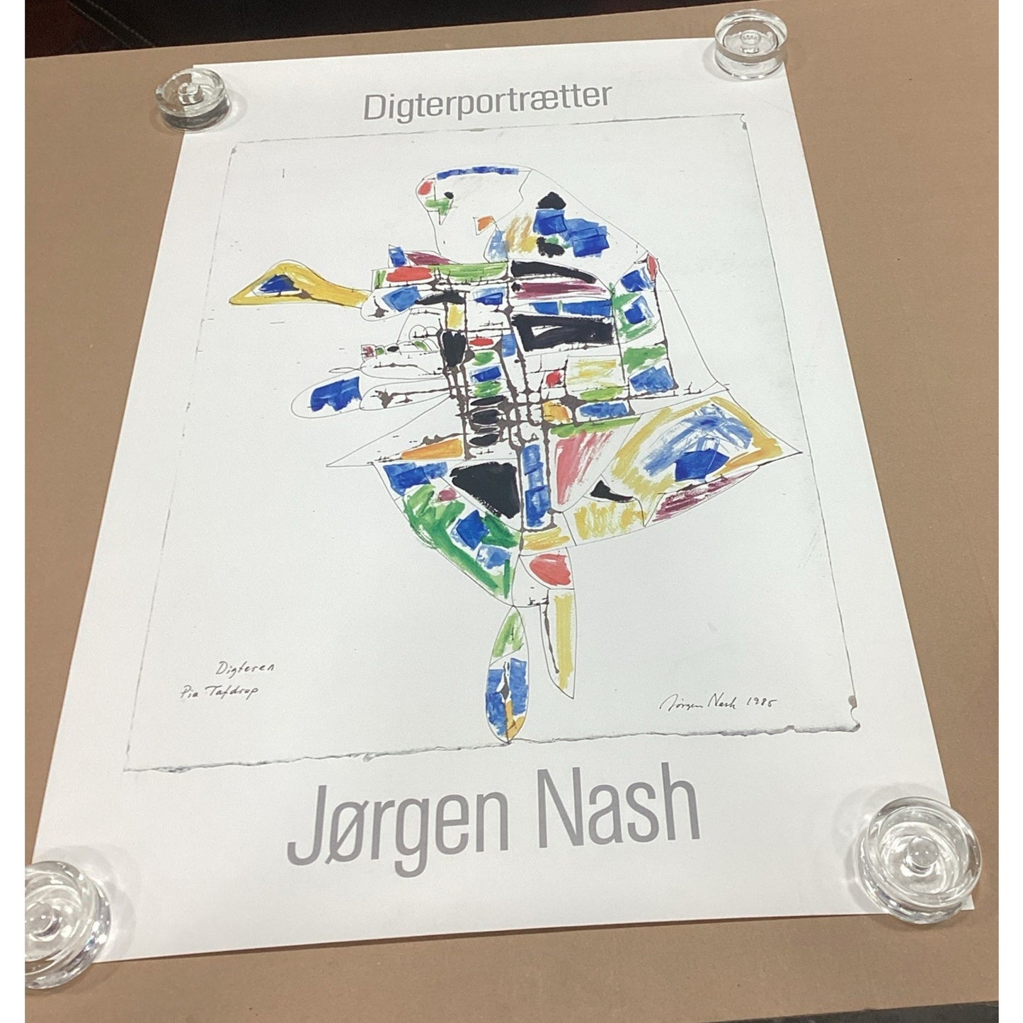 Jorgen Nash 1985 Digterportraetter Poster - 35.75x24” - Stained Border