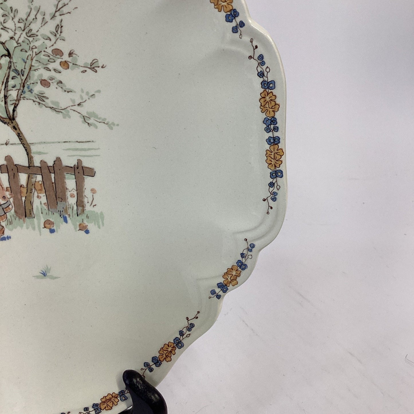 Sarreguemines Enfants Richard Rond Gebak/Taart Schaal- Round Cake Plate/Serving