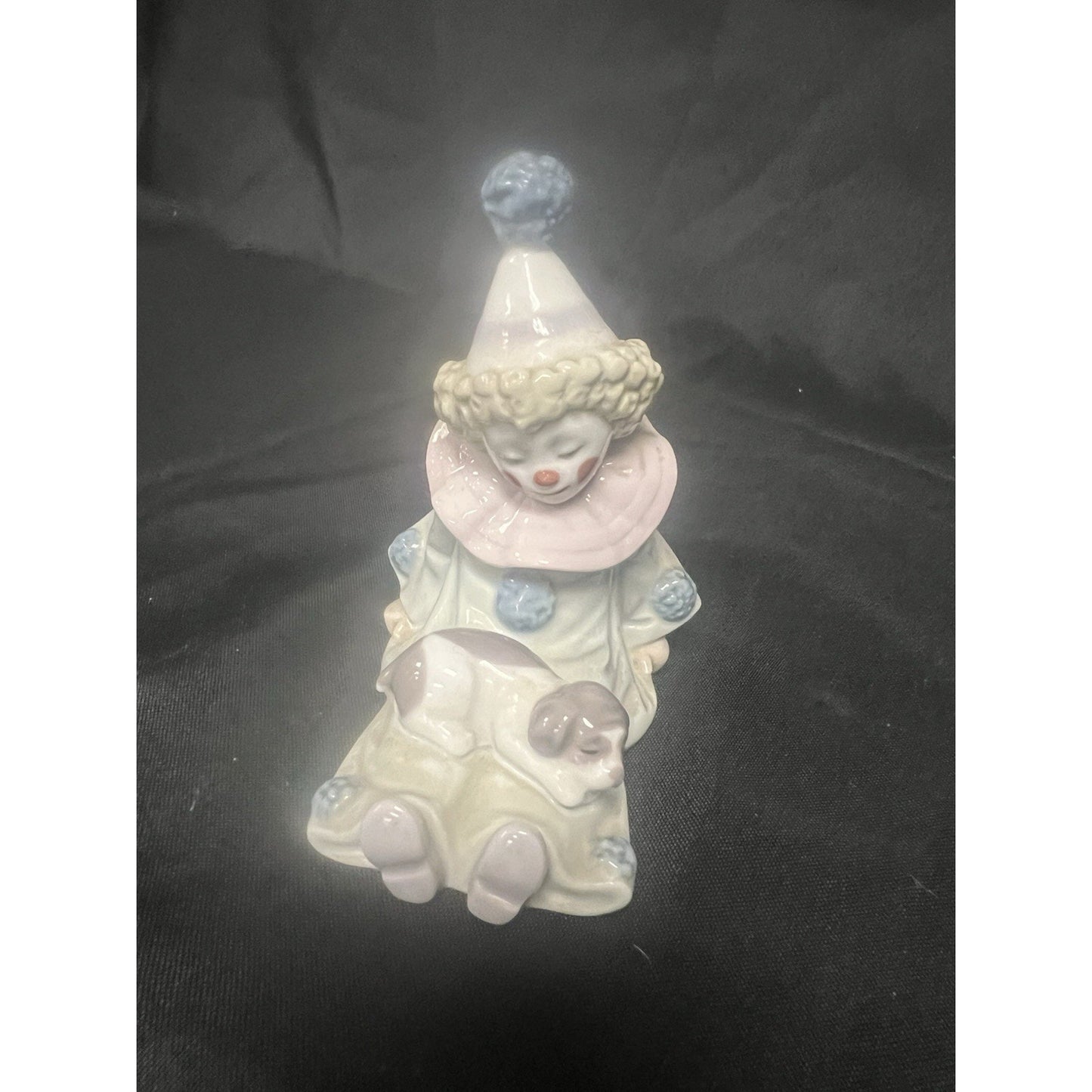 Retired LLADRO #5277 Pierrot Clown With Puppy Dog