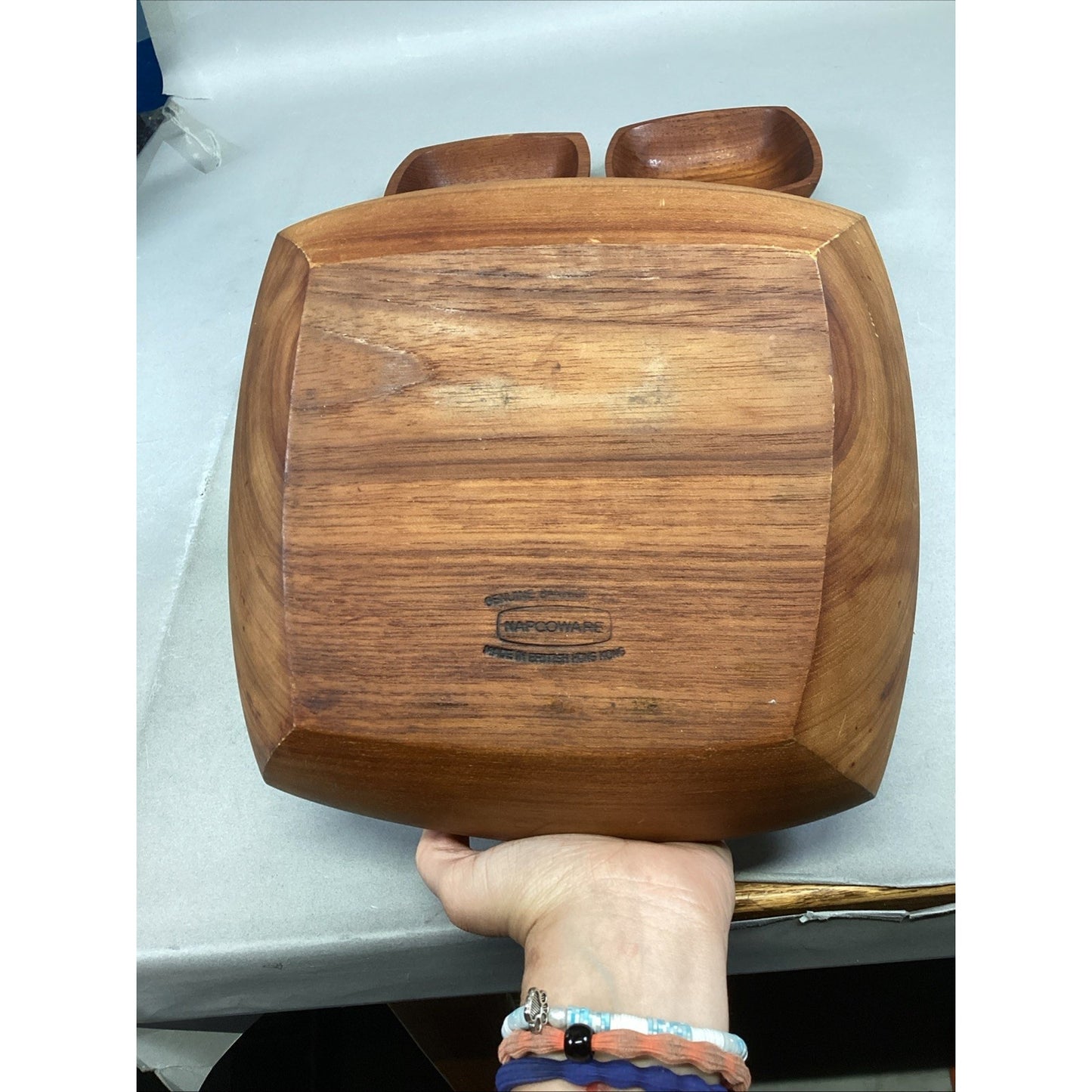 Genuine Bangkok Teak Napcoware Bowls - Lot Of 5