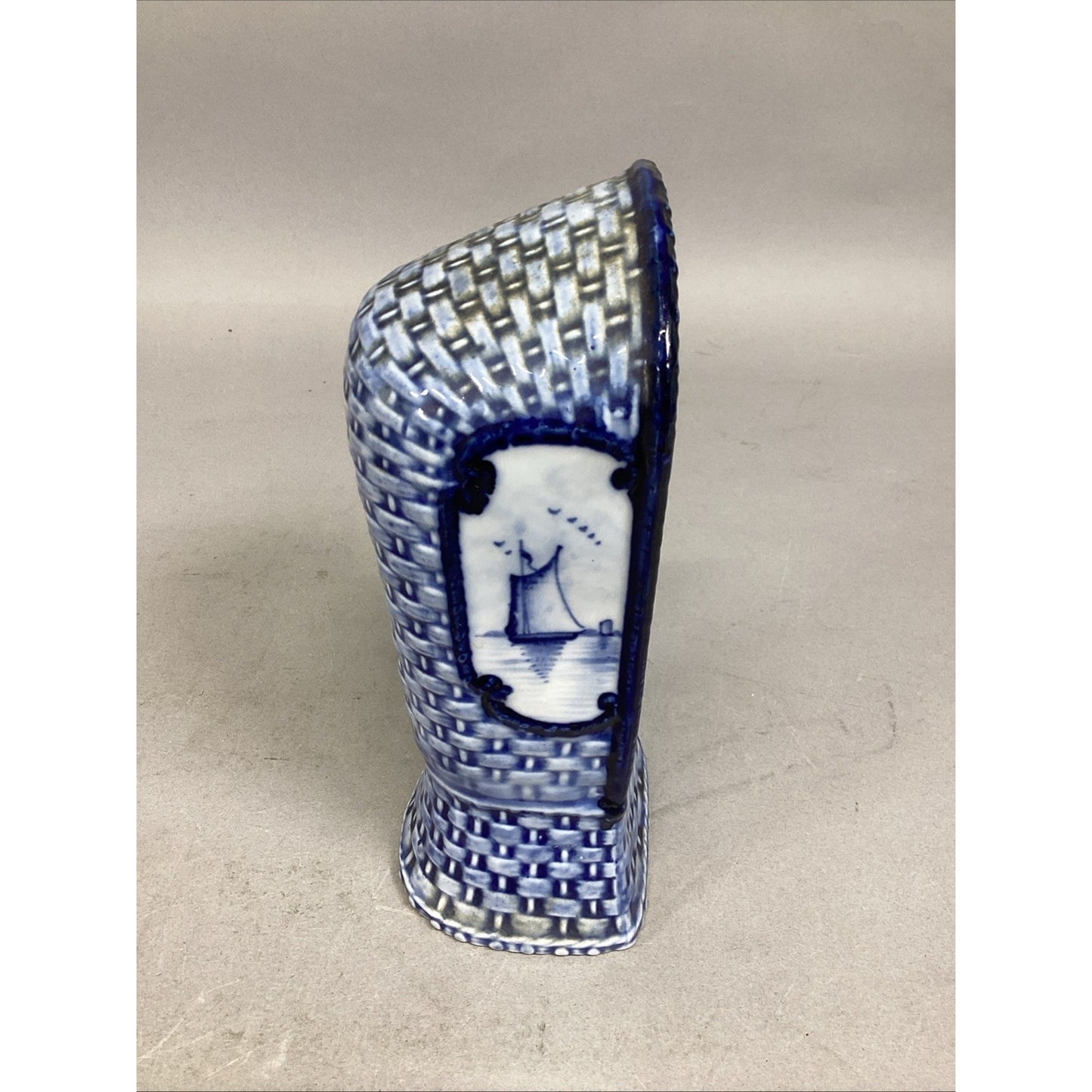 Vintage Delft Rauenstein Wicker Beach Chair Figurine Watch Holder - Holland