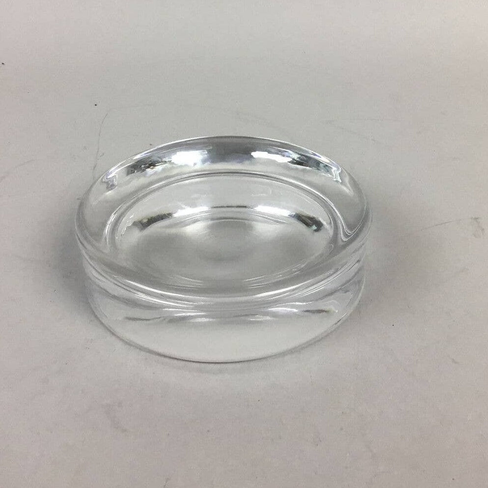 Vintage MCM Cigarette Ashtray Heavy Round Clear Glass